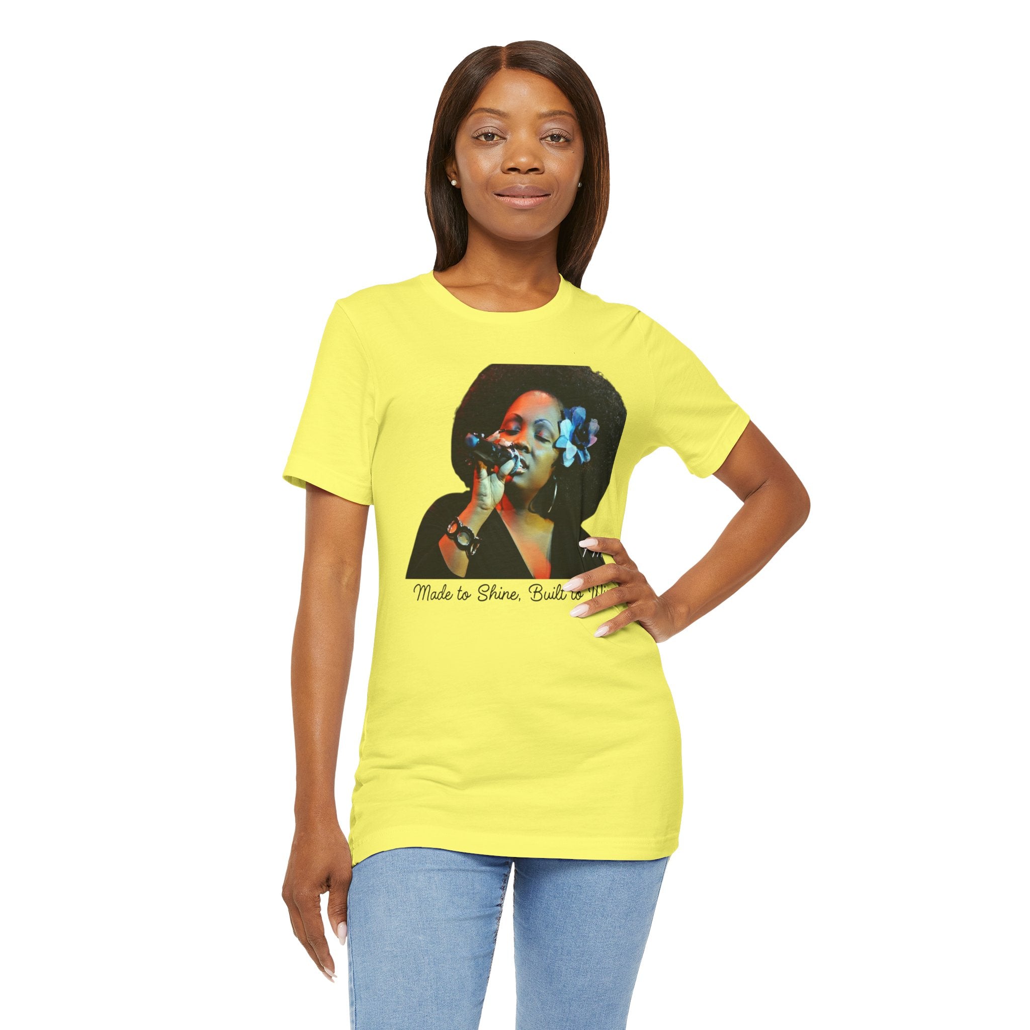 Empowerment T-Shirt – 'Made to Shine, Built to Win' Motivational Graphic Tee